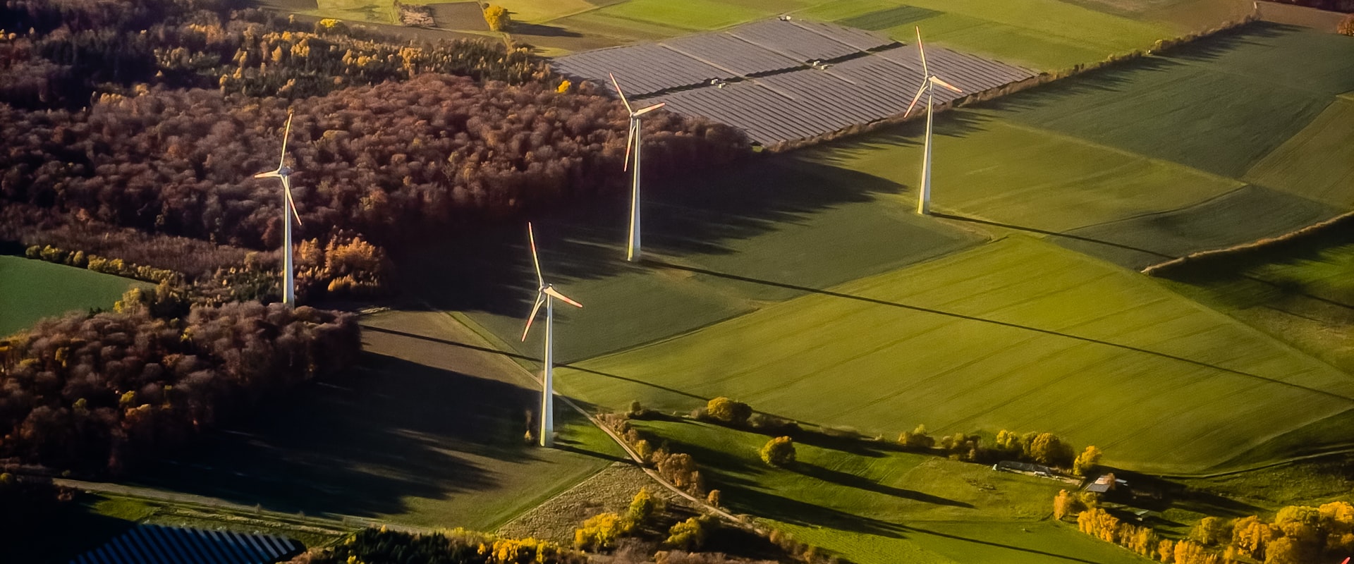 Renewable energy infrastructure in the landscape.